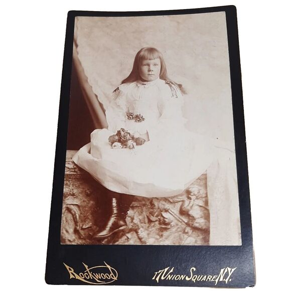 Cabinet Card Photo Young Alice Fox Gerster NYC Union Square George G. Rockwood - Picture 1 of 10